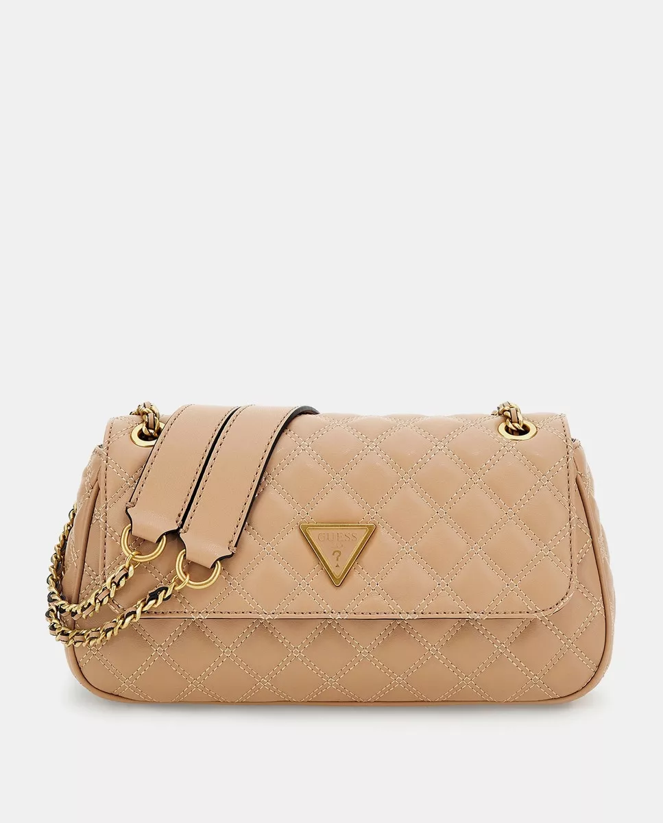 Guess - Bandolera Acolchada En Beige Con Solapa E Imán barato