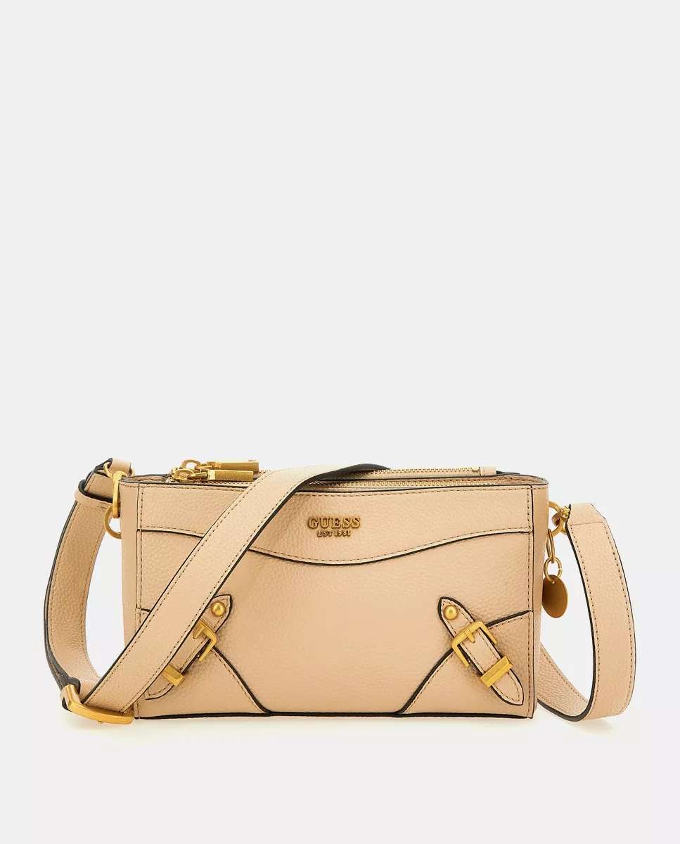 Guess - Bandolera En Crema Con Bolsillo Interior Y Cierre Cremallera barato