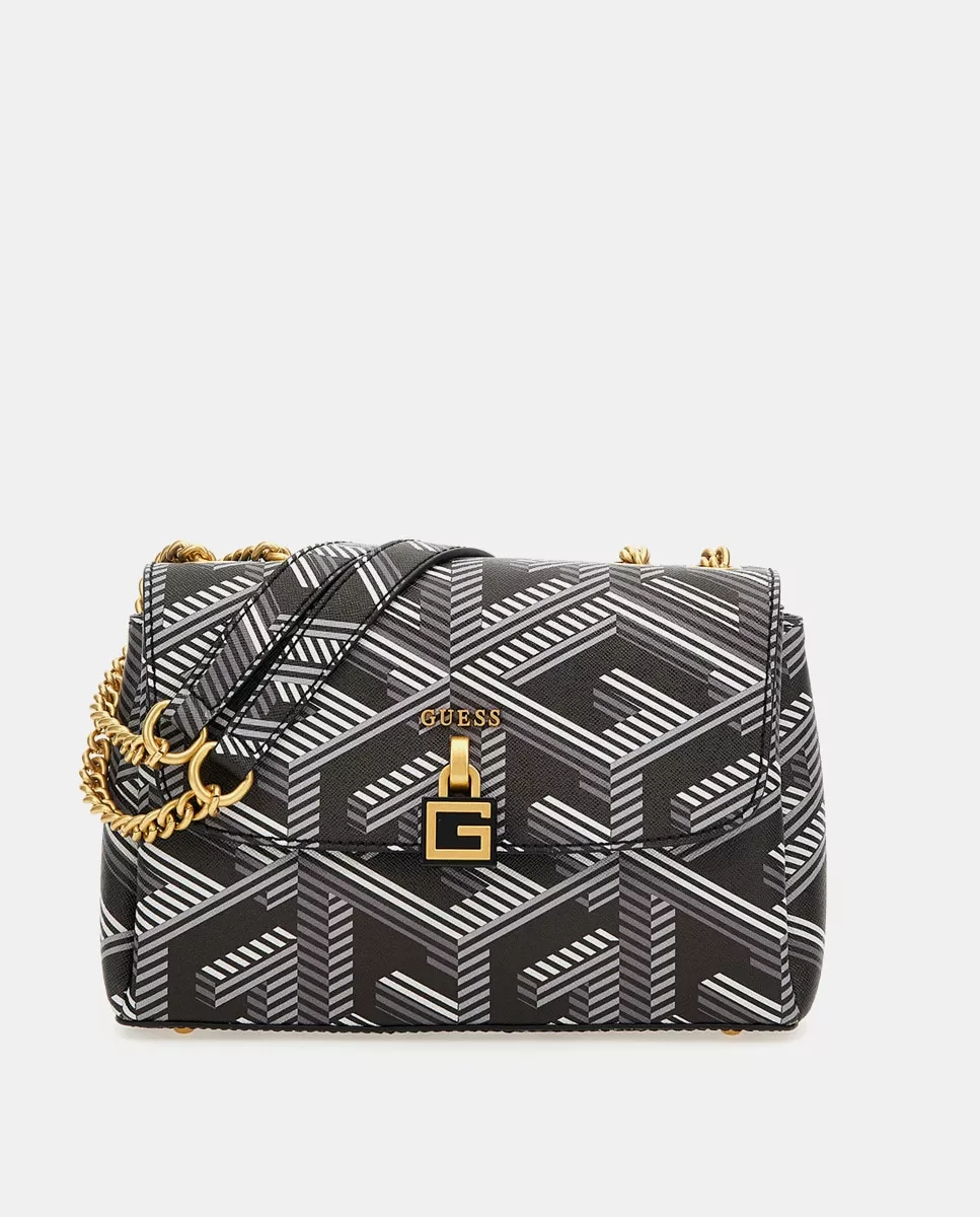 Guess - Bandolera En Gris Oscuro Con Estampado Geométrico Y Solapa En Oferta Guess - Bandolera En Gris Oscuro Con Estampado Geométrico Y Solapa Barato