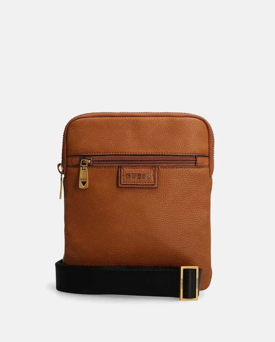 Guess - Bandolera En Marrón Con Cremallera barato