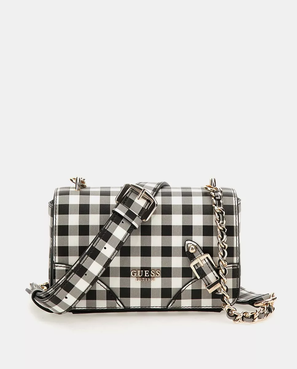 Guess - Bandolera Mini A Cuadros Con Cierre De Solapa Y Bolsillo Interior barato