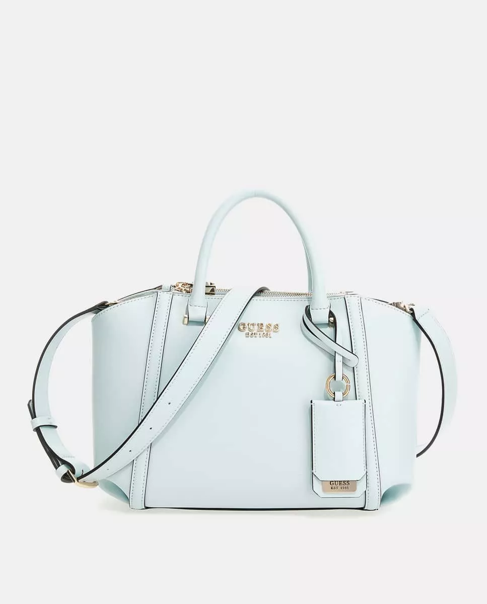 Guess - Bolso De Mano En Azul Claro Con Cierre Cremallera Y Bandolera En Oferta Guess - Bolso De Mano En Azul Claro Con Cierre Cremallera Y Bandolera Barato
