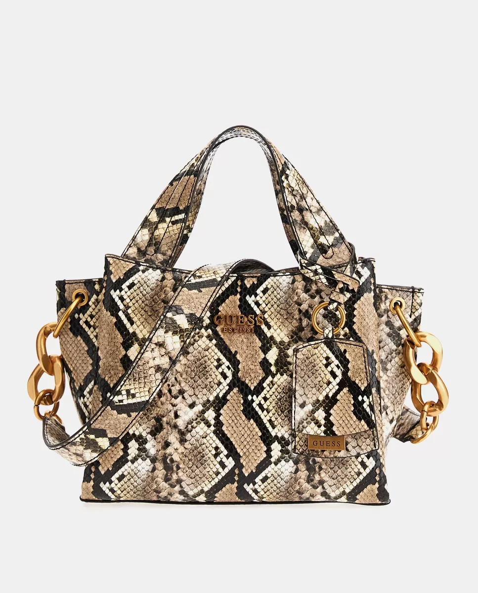 Guess - Bolso De Mano Pequeño Zed Con Estampado Animal Print Con Asa Regulable barato