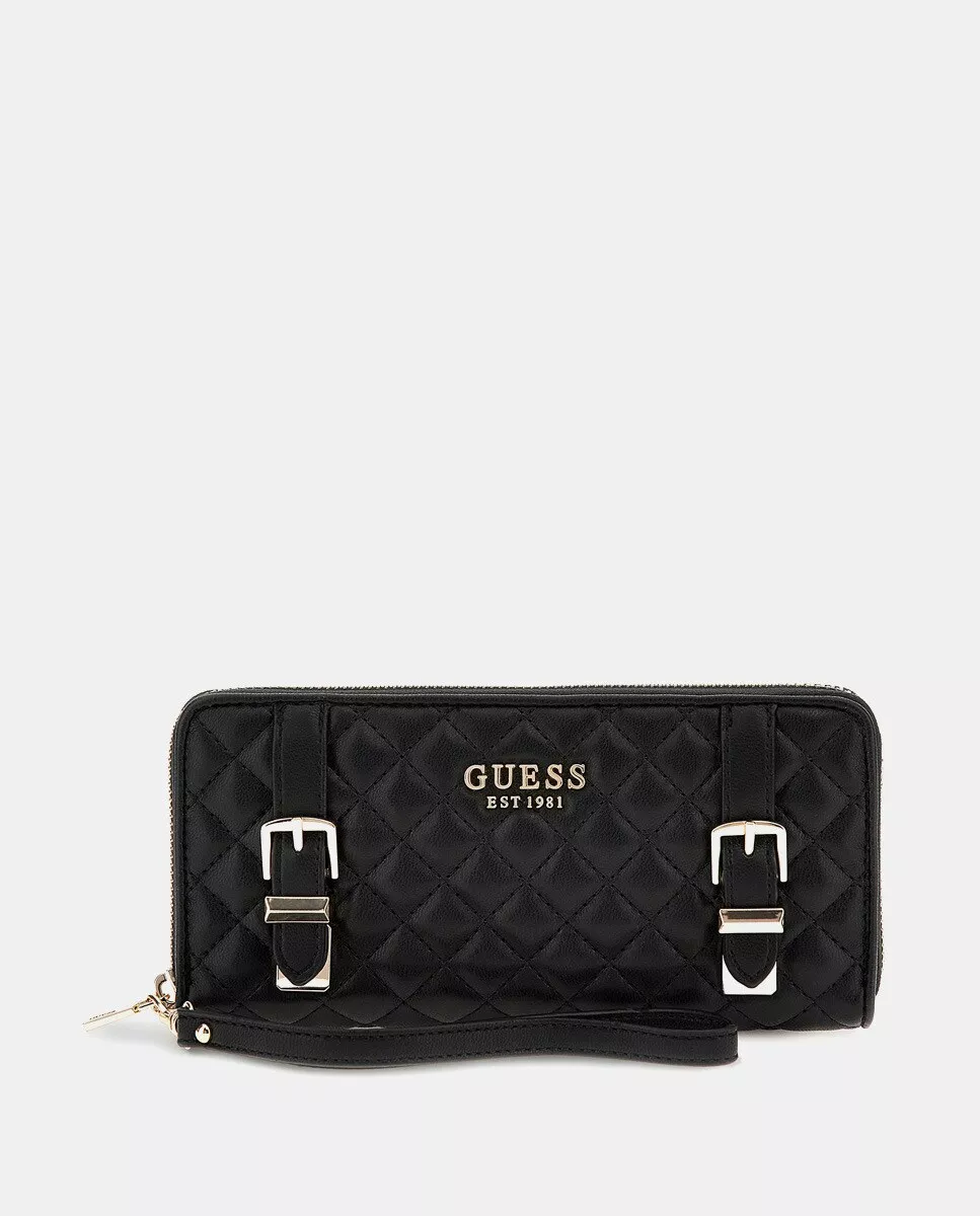 Guess - Cartera Grande Adam Acolchada En Negro Con Cremallera Y Asa Corta barato