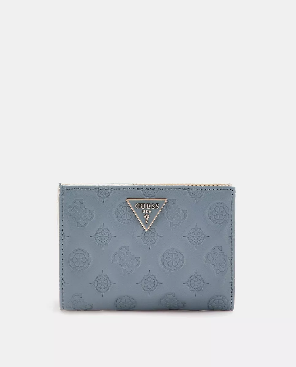 Guess - Cartera Grande Femme Con Logo Grabado All Over En Gris Con Botón En Oferta Guess - Cartera Grande Femme Con Logo Grabado All Over En Gris Con Botón Barato