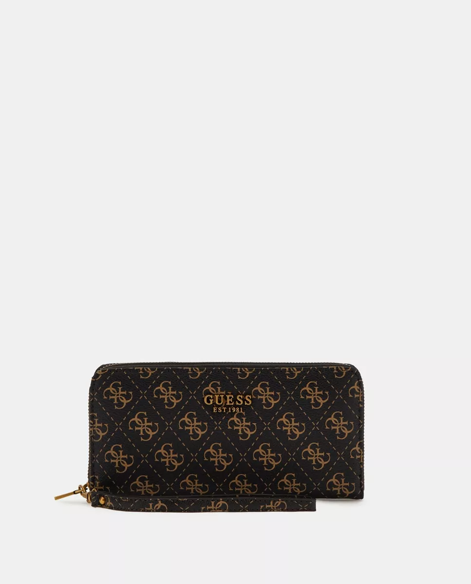 Guess - Cartera Grande Ginevra En Marrón Oscuro Con Asa Corta barato
