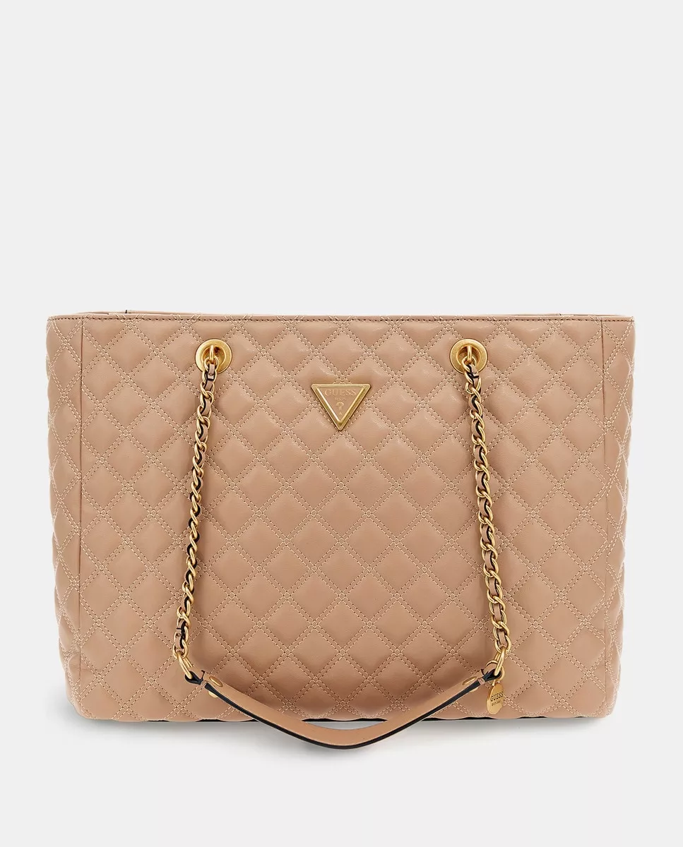 Guess - Tote Acolchado En Beige Con Logo Y Bolsillo Trasero barato