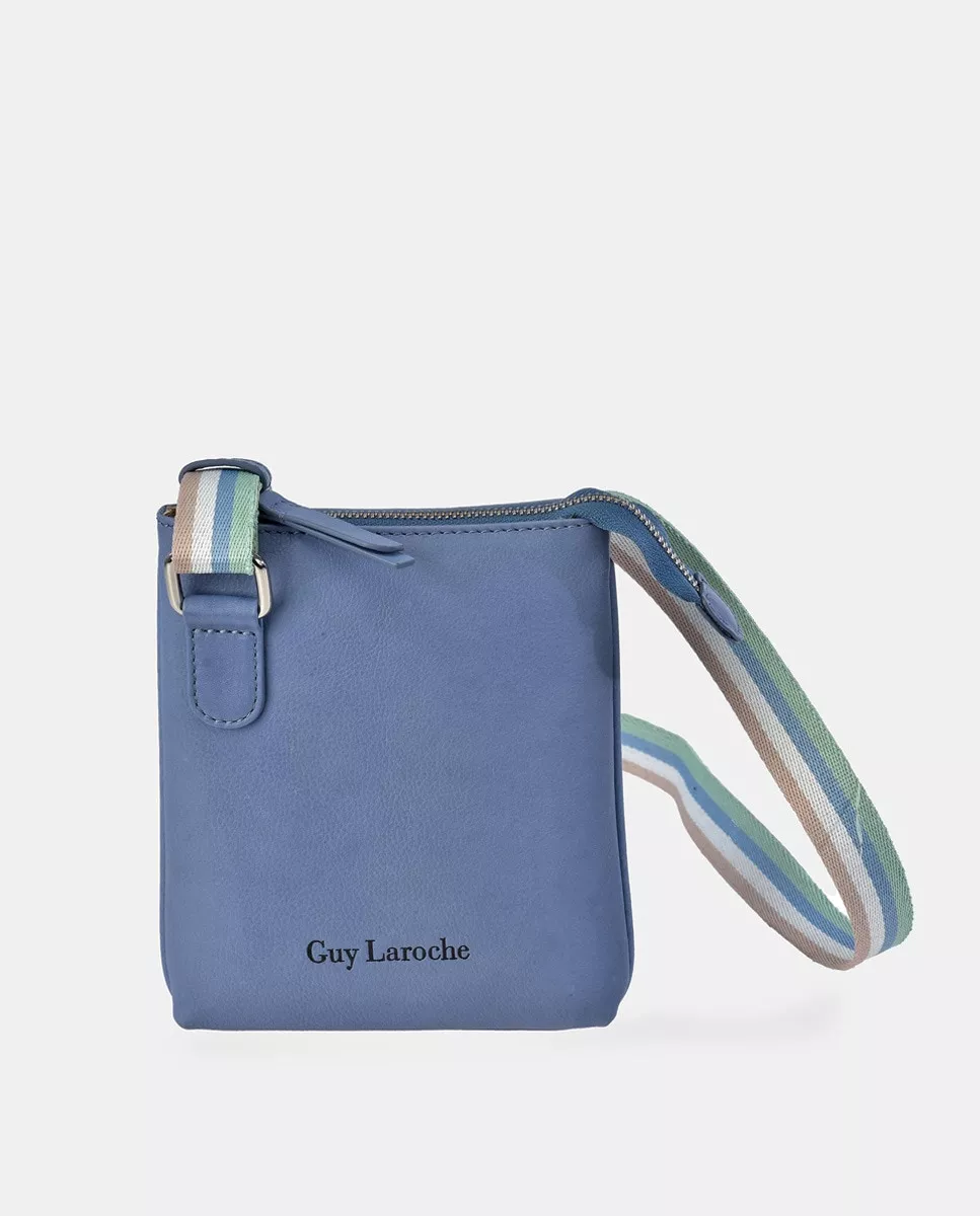 Guy Laroche - Bandolera Mini De Piel En Azul Claro Con Cremallera En Oferta Guy Laroche - Bandolera Mini De Piel En Azul Claro Con Cremallera Barato