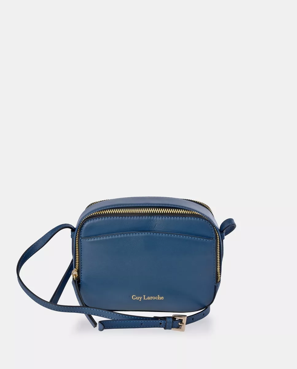 Guy Laroche - Bandolera Mini De Piel En Azul Con Doble Compartimento En Oferta Guy Laroche - Bandolera Mini De Piel En Azul Con Doble Compartimento Barato