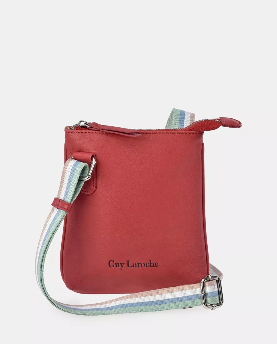 Guy Laroche - Bandolera Mini De Piel En Rojo Con Cremallera En Oferta Guy Laroche - Bandolera Mini De Piel En Rojo Con Cremallera Barato