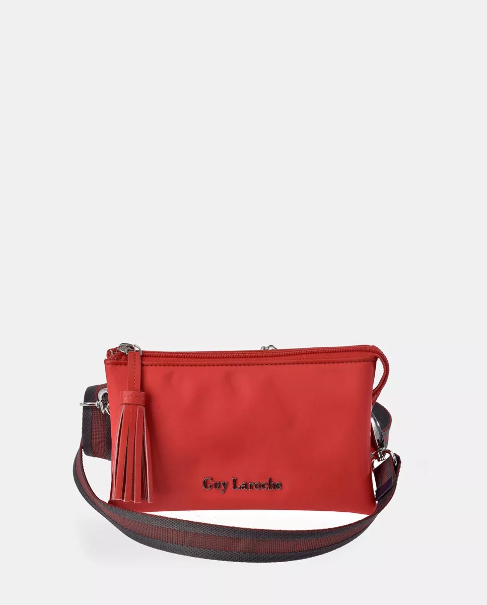 Guy Laroche - Bandolera Pequeña De Nylon En Rojo Con Cremallera En Oferta Guy Laroche - Bandolera Pequeña De Nylon En Rojo Con Cremallera Barato