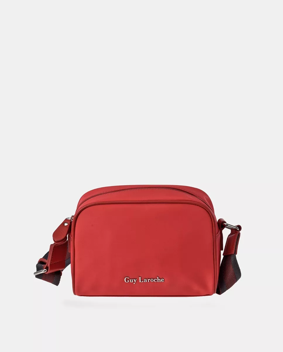 Guy Laroche - Bandolera Pequeña De Nylon En Rojo Con Detalle De La Maca barato