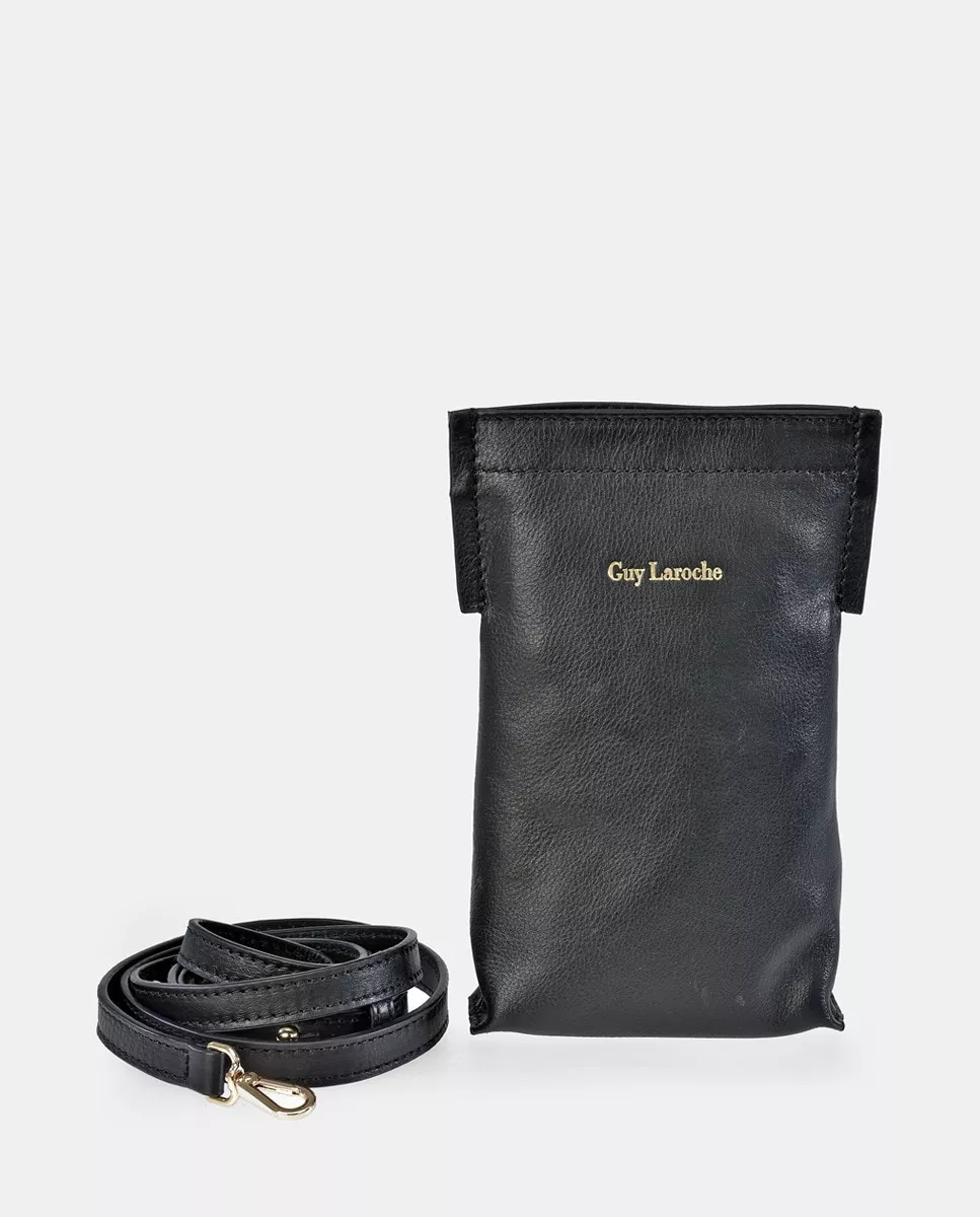 Guy Laroche - Bolso Para Móvil De Piel En Negro Con Detalle De La Marca barato