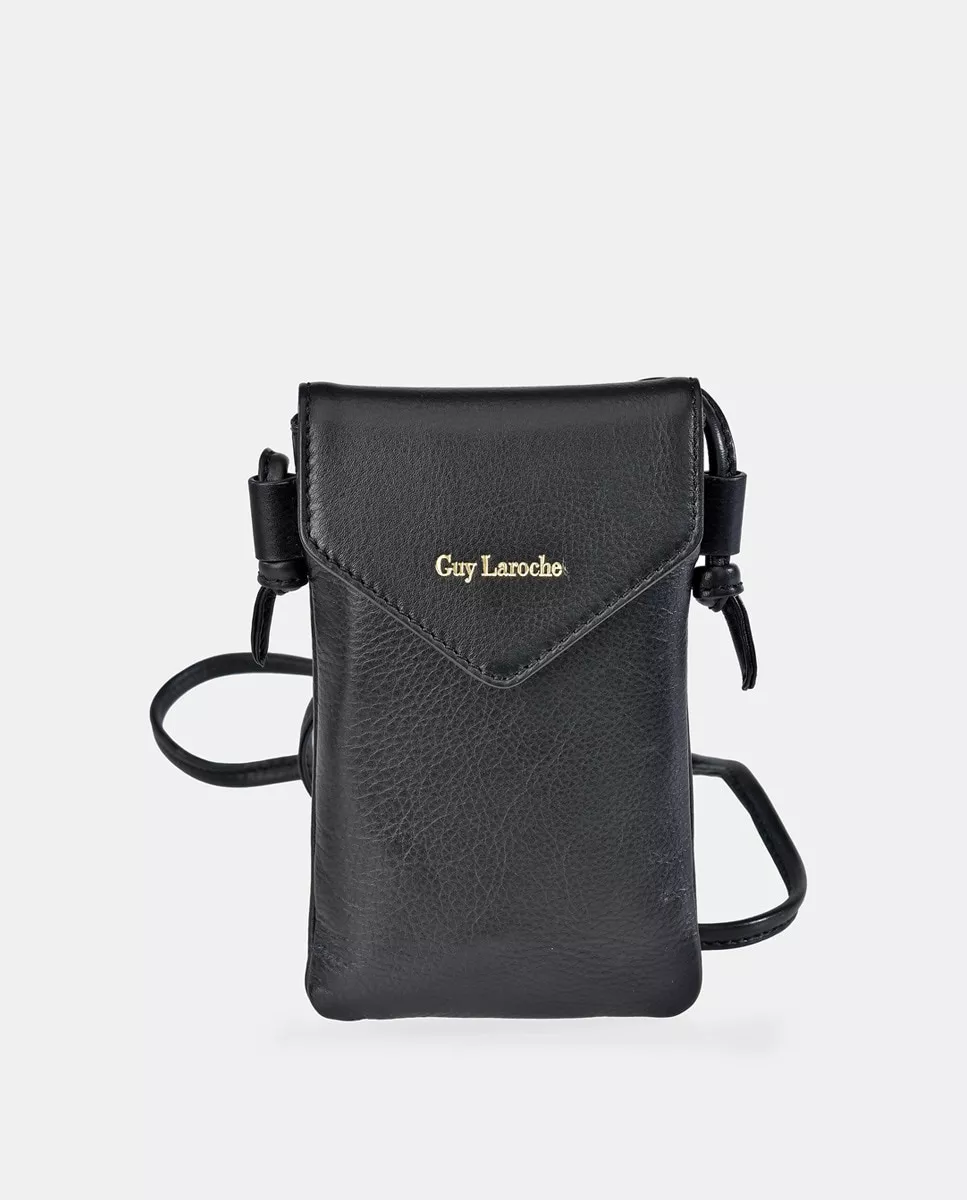 Guy Laroche - Bolso Para Móvil De Piel En Negro Con Solapa En Oferta Guy Laroche - Bolso Para Móvil De Piel En Negro Con Solapa Barato