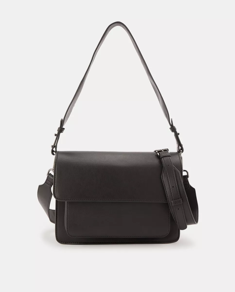 HVISK - Bandolera Basel En Mezcla De Material Reciclado Negro Con Solapa barato