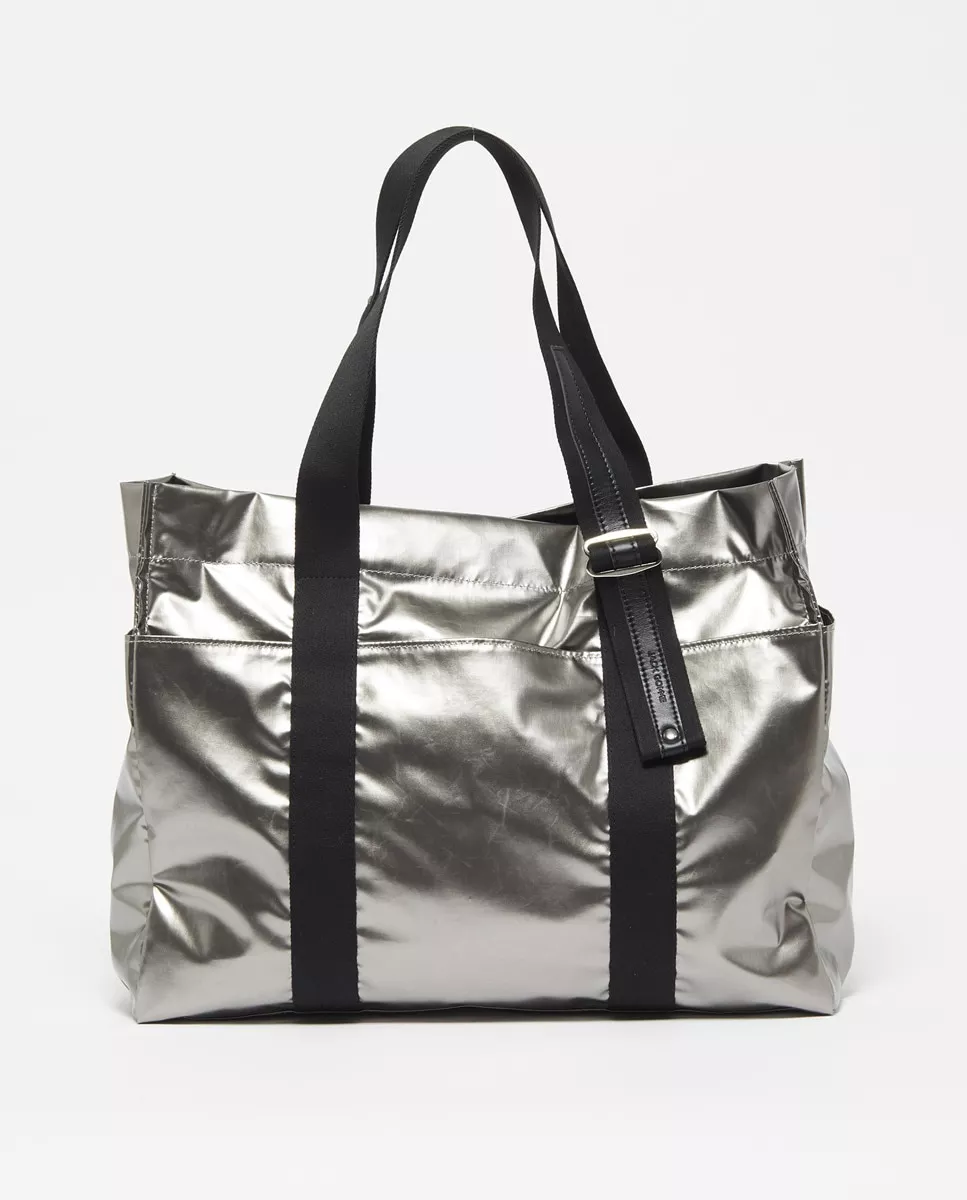Jack Gomme - Bolso Shopper Grande Caly En Plata Con Cremallera barato