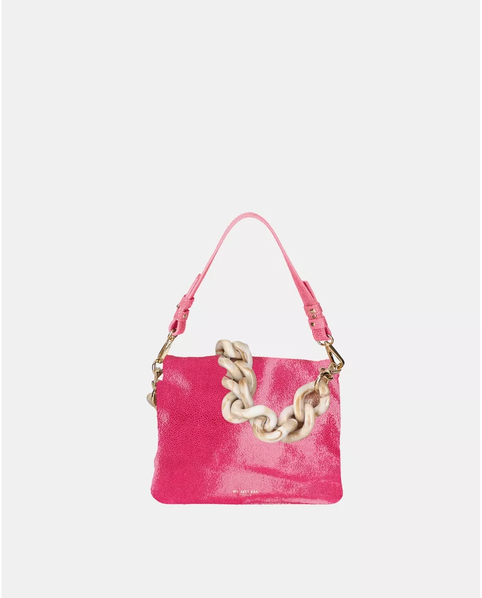 Jasmine - Bolso De Mano Pequeño De Piel Fucsia Con Asa Corta Y Bandolera En Oferta Jasmine - Bolso De Mano Pequeño De Piel Fucsia Con Asa Corta Y Bandolera Barato