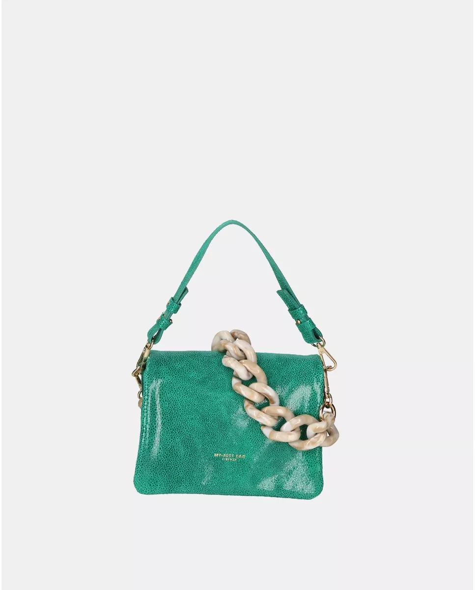 Jasmine - Bolso De Mano Pequeño De Piel Verde Con Asa Corta Y Bandolera barato