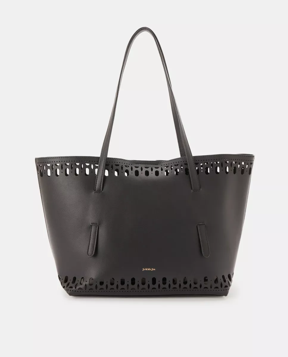 Jo &Amp; Mr. Joe - Shopper Grande En Negro Con Detalles Troquelados En Oferta Jo &Amp; Mr. Joe - Shopper Grande En Negro Con Detalles Troquelados Barato