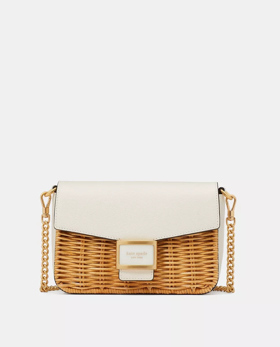 Kate Spade - Bandolera De Cuero En Color Crema Con Asa De Cadena barato