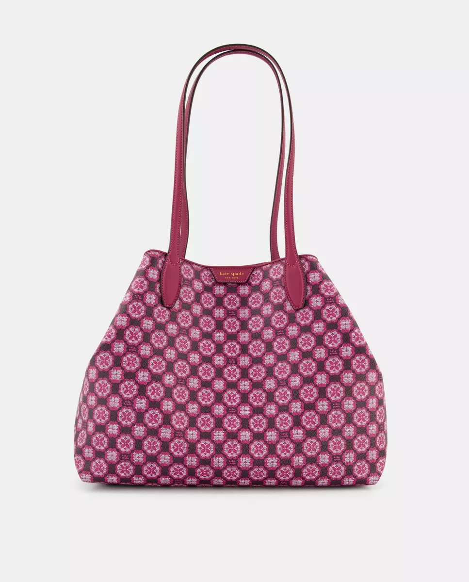 Kate Spade - Tote Mediano Sutton De Canvas Estampado En Rosa barato