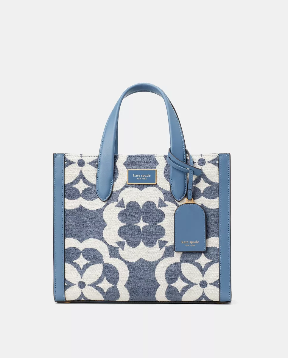 Kate Spade - Tote Pequeño Manhattan De Jacquard Estampado Azul barato