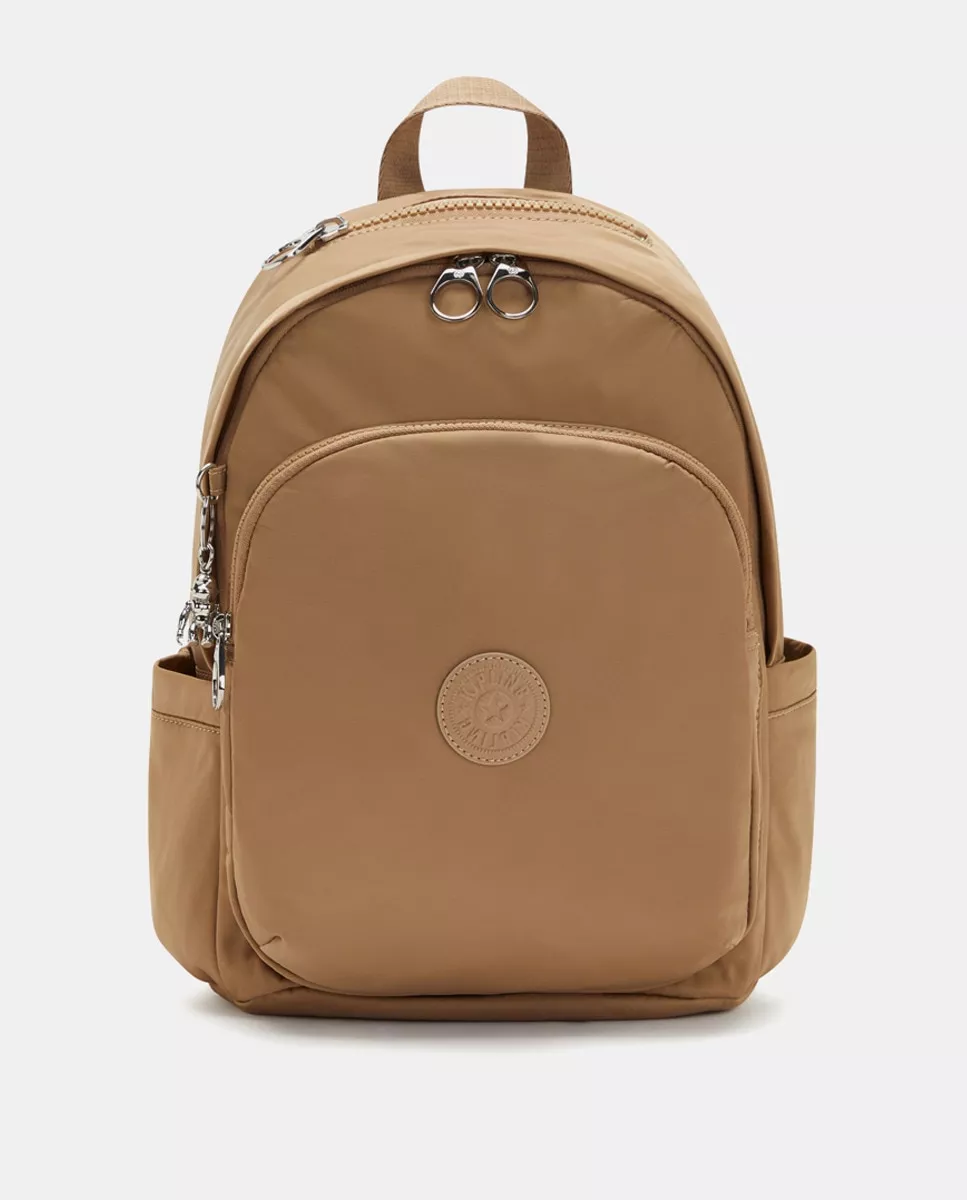 Kipling - Mochila Mediana Delia De Nylon En Marrón Claro Con Cremallera barato