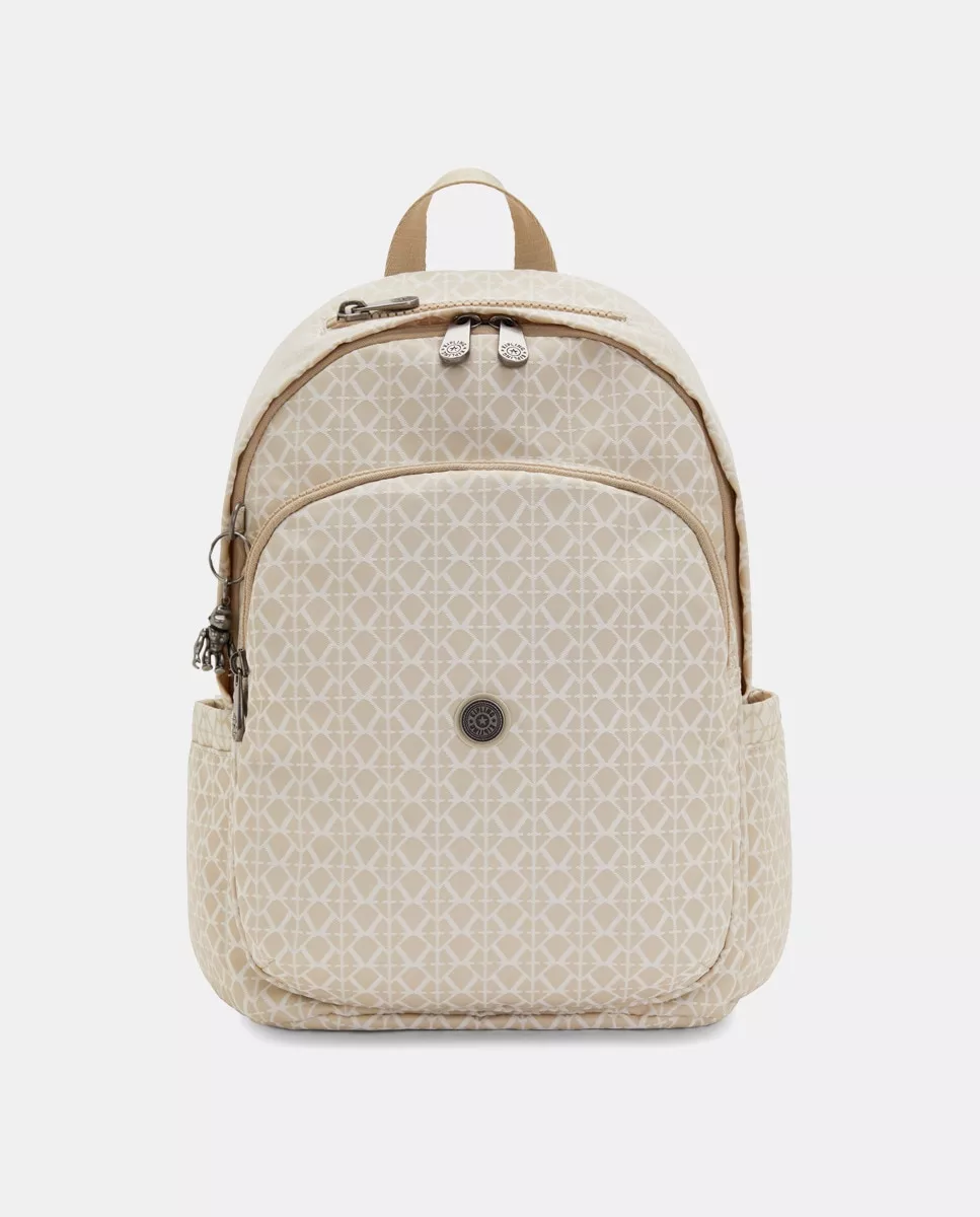 Kipling - Mochila Mediana Delia En Beige Con Bolsillos Frontales En Oferta Kipling - Mochila Mediana Delia En Beige Con Bolsillos Frontales Barato