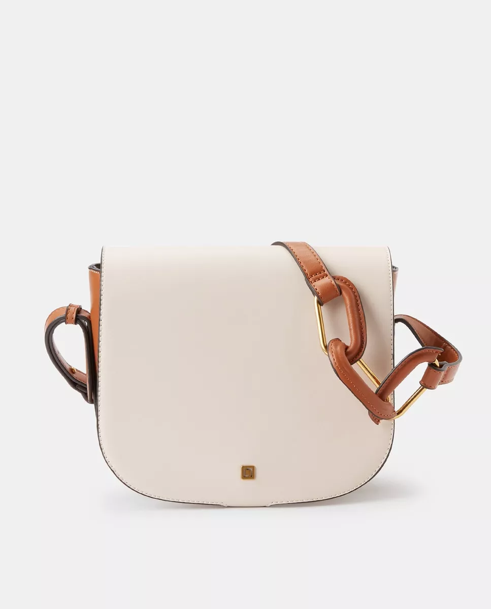 LT - Bandolera Pequeña En Beige Con Solapa barato