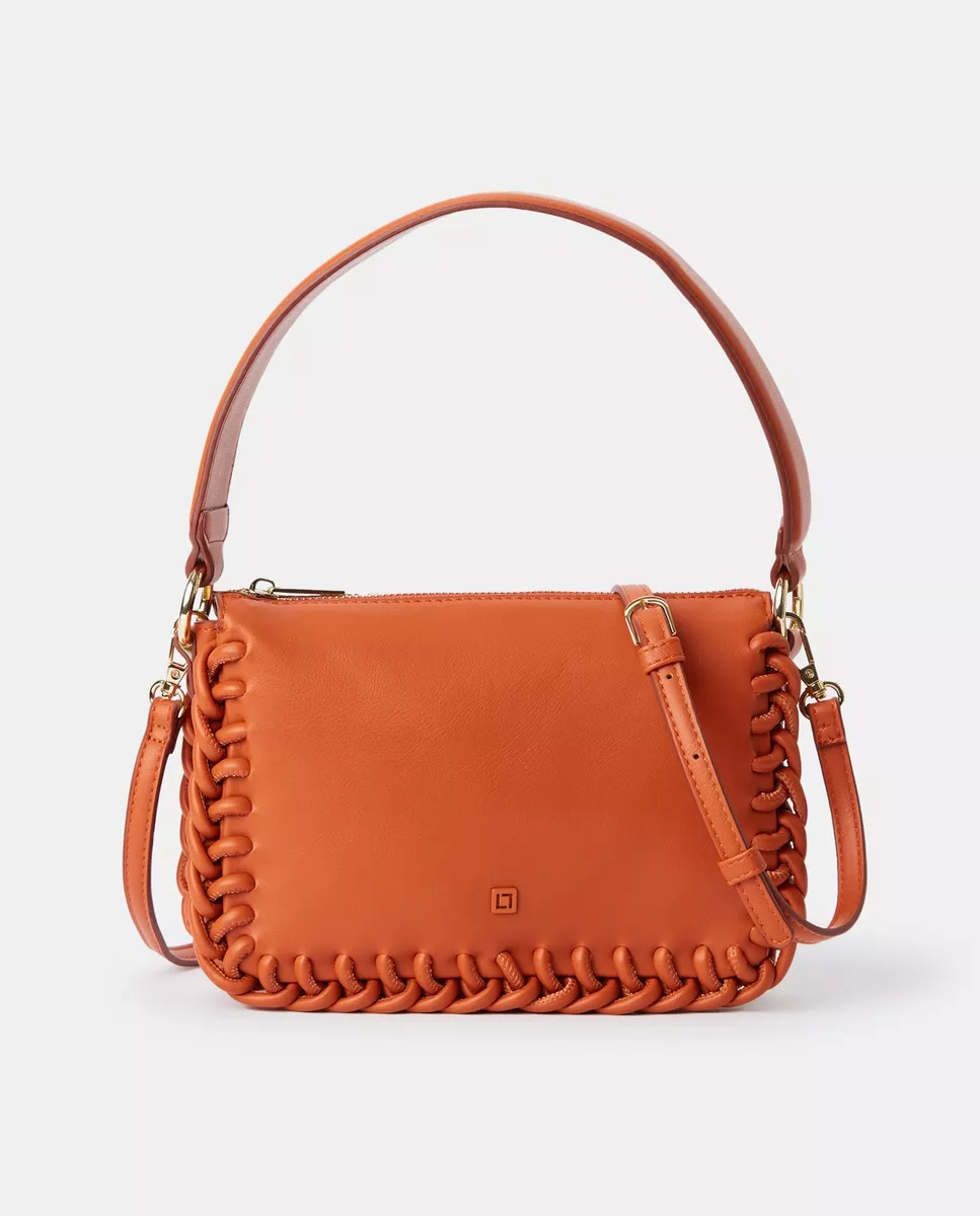 LT - Bolso De Hombro Naranja Con Trenzado barato