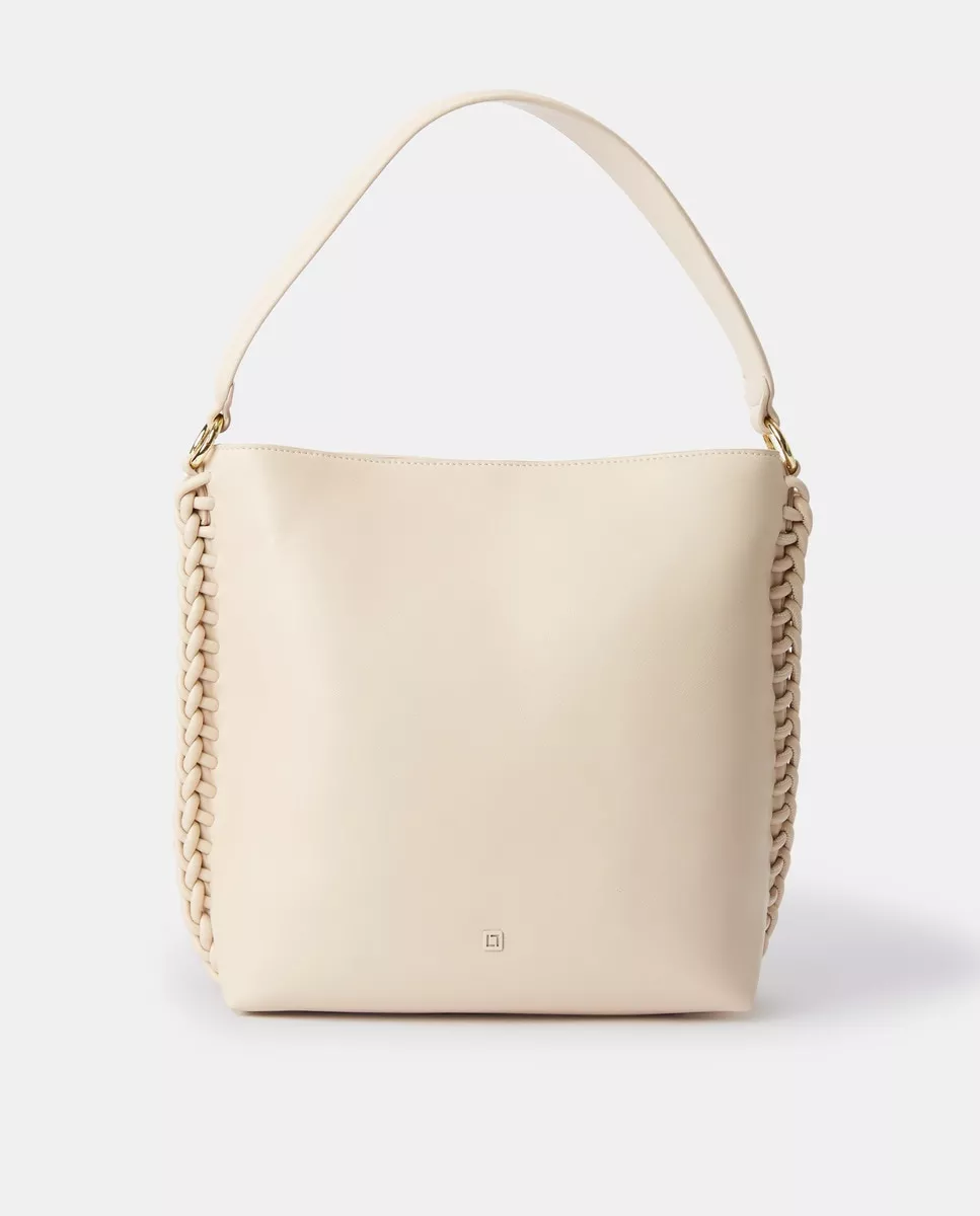 LT - Bolso De Hombro Tipo Hobo En Color Nude Con Trenzado barato