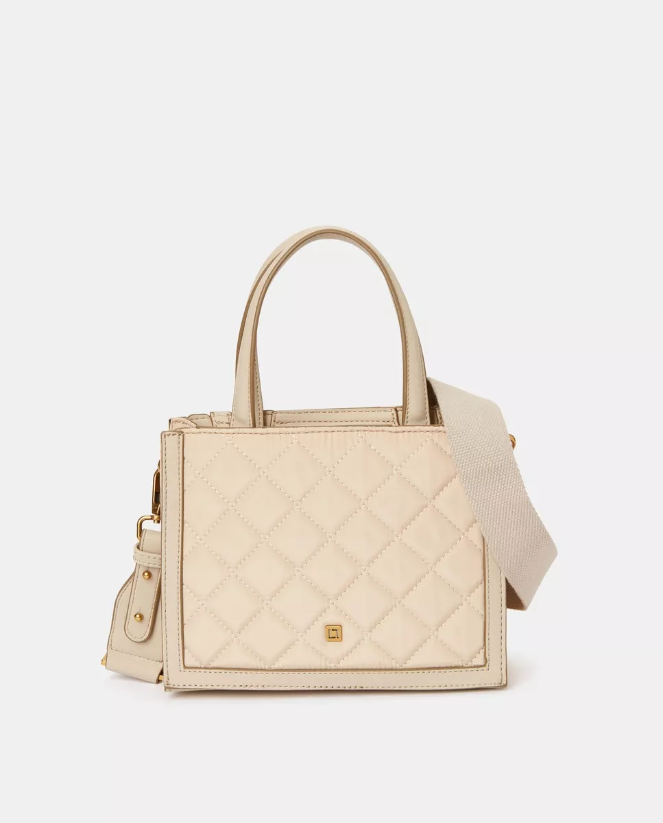 Lt - Bolso De Mano Pequeño Acolchado En Beige Con Varias Asas En Oferta Lt - Bolso De Mano Pequeño Acolchado En Beige Con Varias Asas Barato