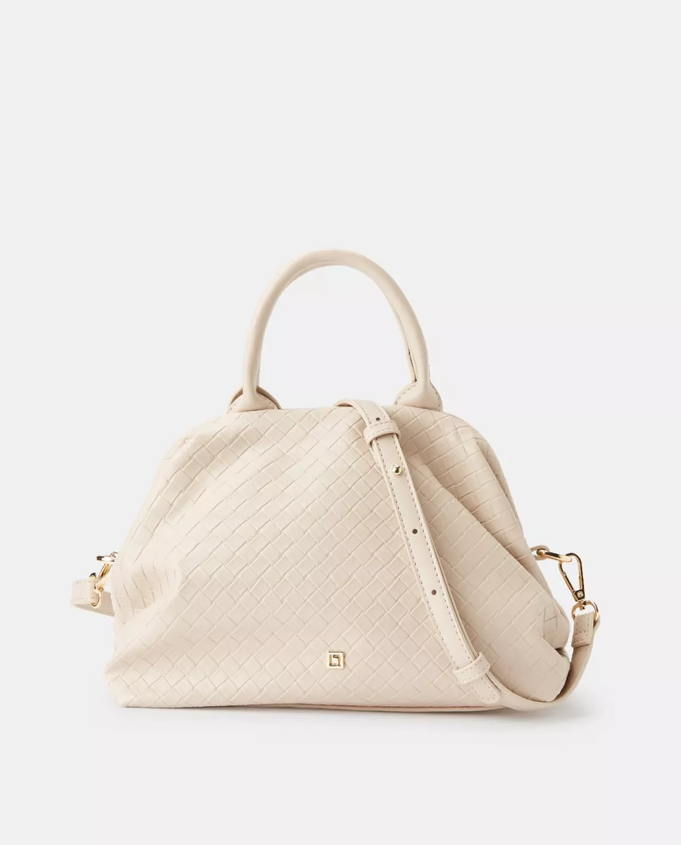Lt - Bolso De Mano Trenzado En Beige Con Asa Larga Extraíble En Oferta Lt - Bolso De Mano Trenzado En Beige Con Asa Larga Extraíble Barato