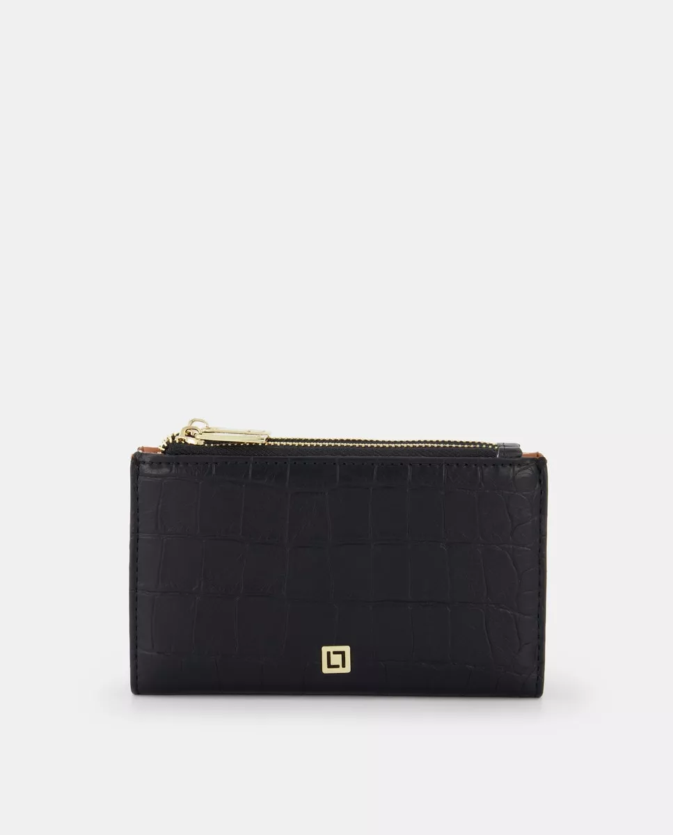Lt - Cartera Mediana En Negro Con Grabado Coco Y Logoptipo Metálico En Oferta Lt - Cartera Mediana En Negro Con Grabado Coco Y Logoptipo Metálico Barato