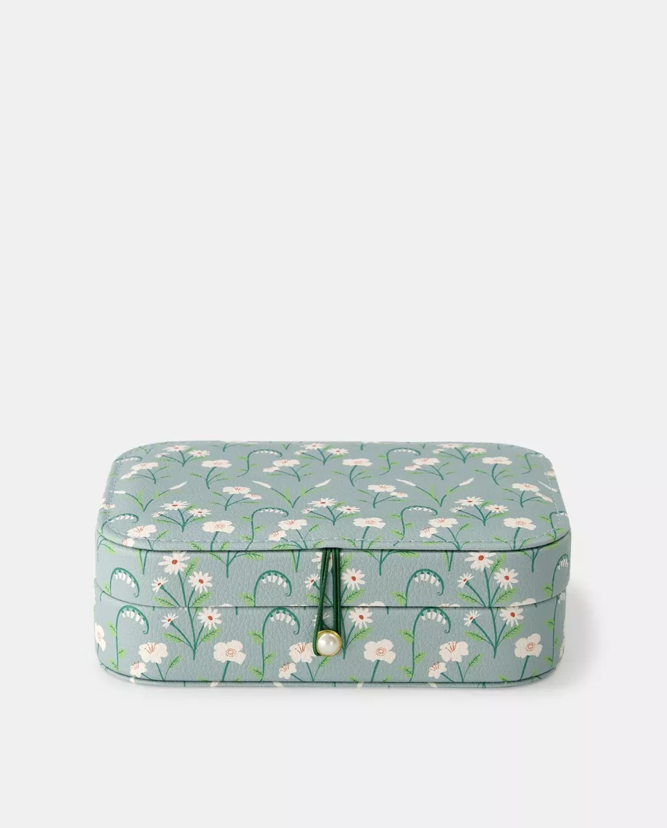 LT - Joyero Pequeño Azul Claro Con Estampado Floral barato