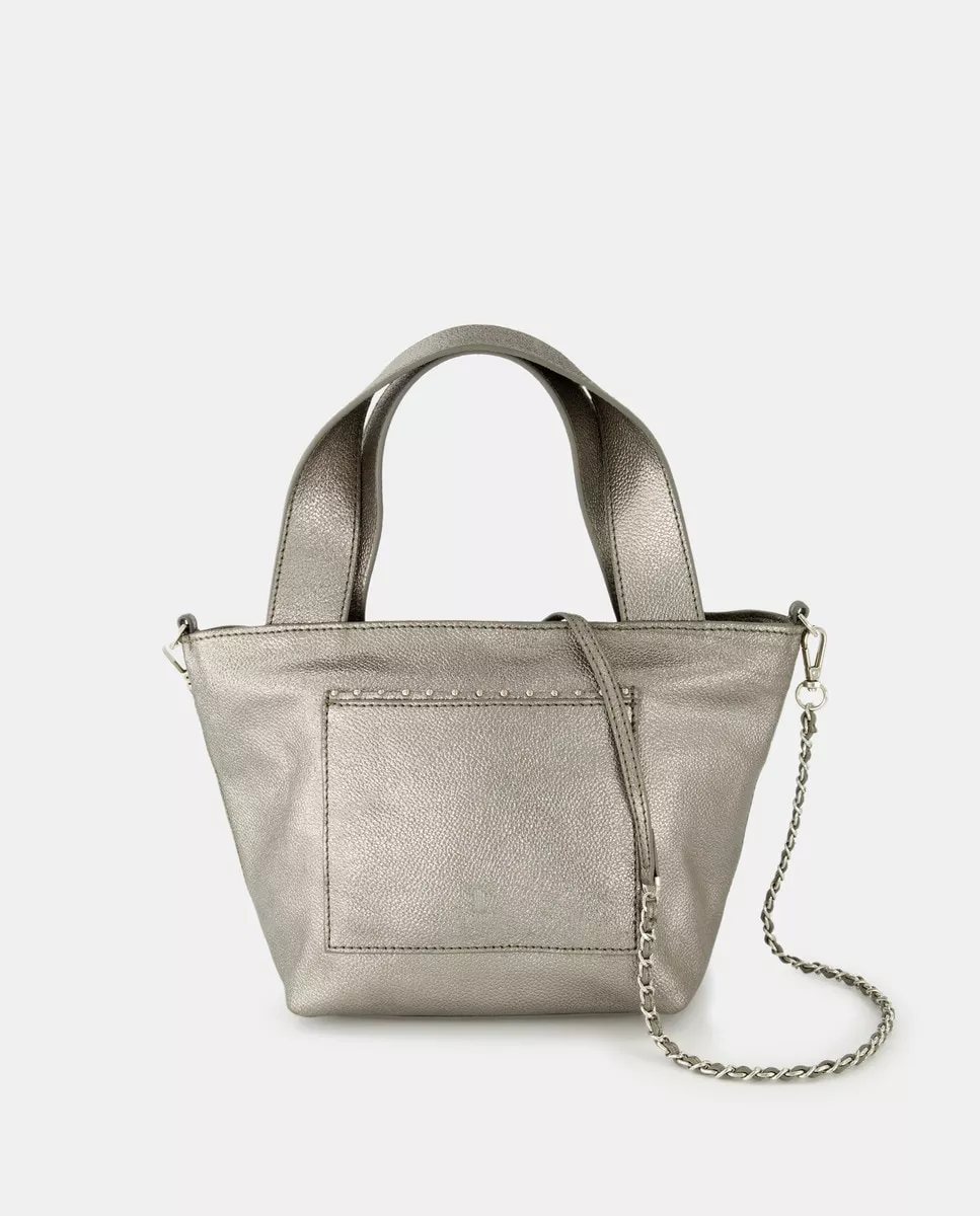 Latouche - Bolso De Hombro Tipo Shopping De Piel En Color Plata barato