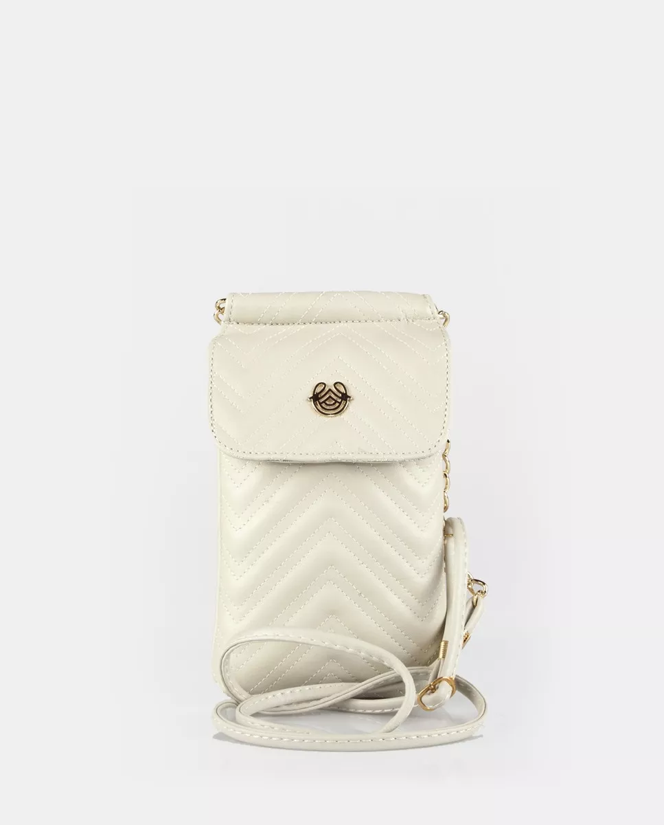 Laura Valle - Bolso Para Móvil En Piel De Cordero Acolchada Beige En Oferta Laura Valle - Bolso Para Móvil En Piel De Cordero Acolchada Beige Barato