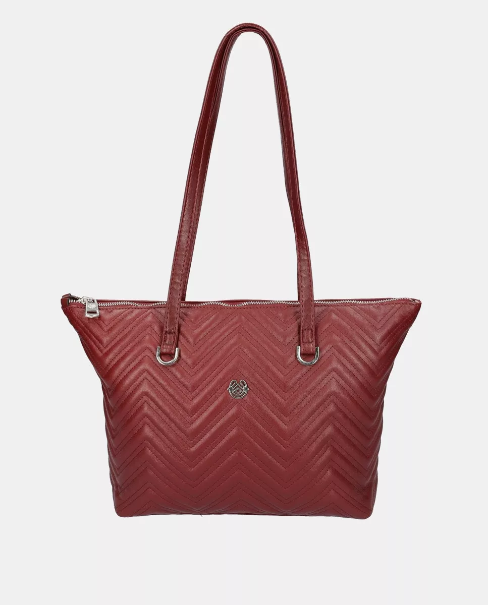 Laura Valle - Bolso Shopper De Piel De Cordero Acolchado En Burdeos barato