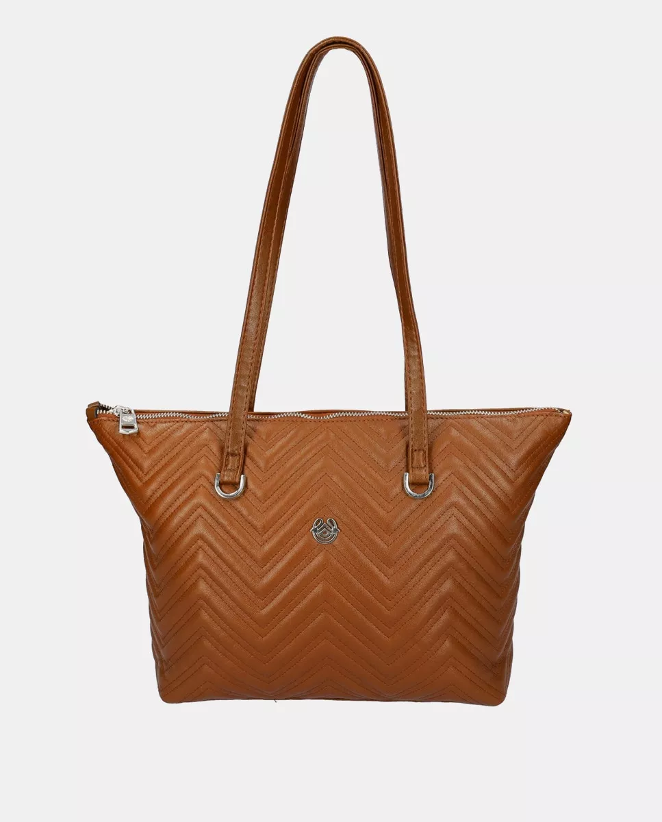 Laura Valle - Bolso Shopper De Piel De Cordero Acolchado En Marrón Claro En Oferta Laura Valle - Bolso Shopper De Piel De Cordero Acolchado En Marrón Claro Barato