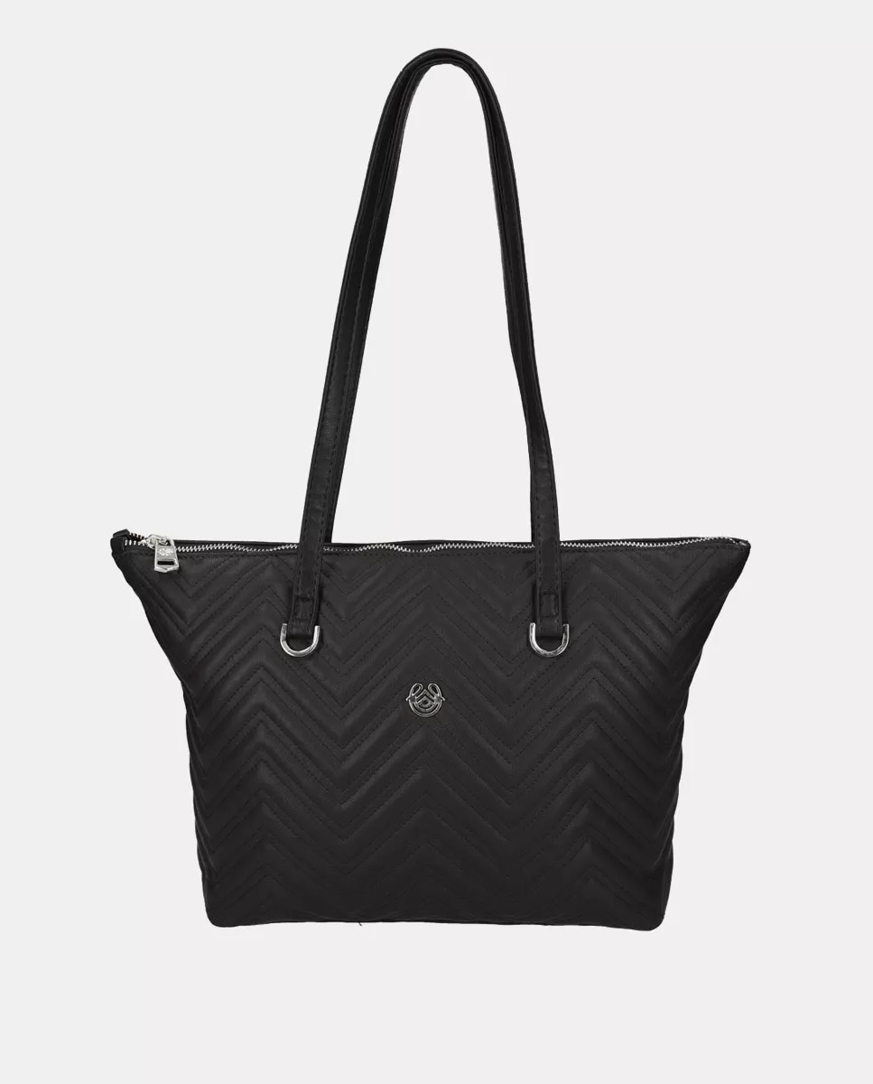 Laura Valle - Bolso Shopper De Piel De Cordero Acolchado En Negro En Oferta Laura Valle - Bolso Shopper De Piel De Cordero Acolchado En Negro Barato