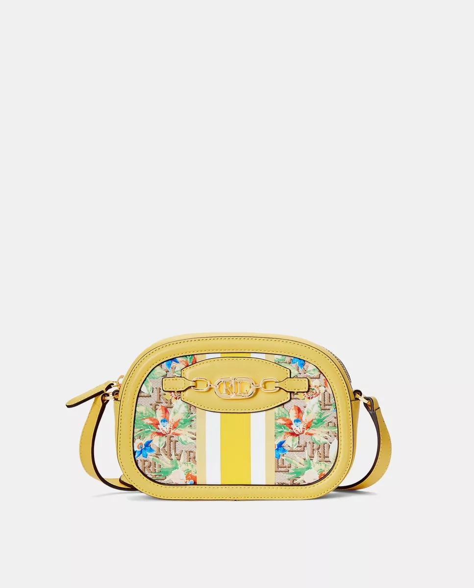 Lauren Ralph Lauren - Bandolera Pequeña Jordynn Estampada Con Detalles En Amarillo Y Cierre Cremallera barato