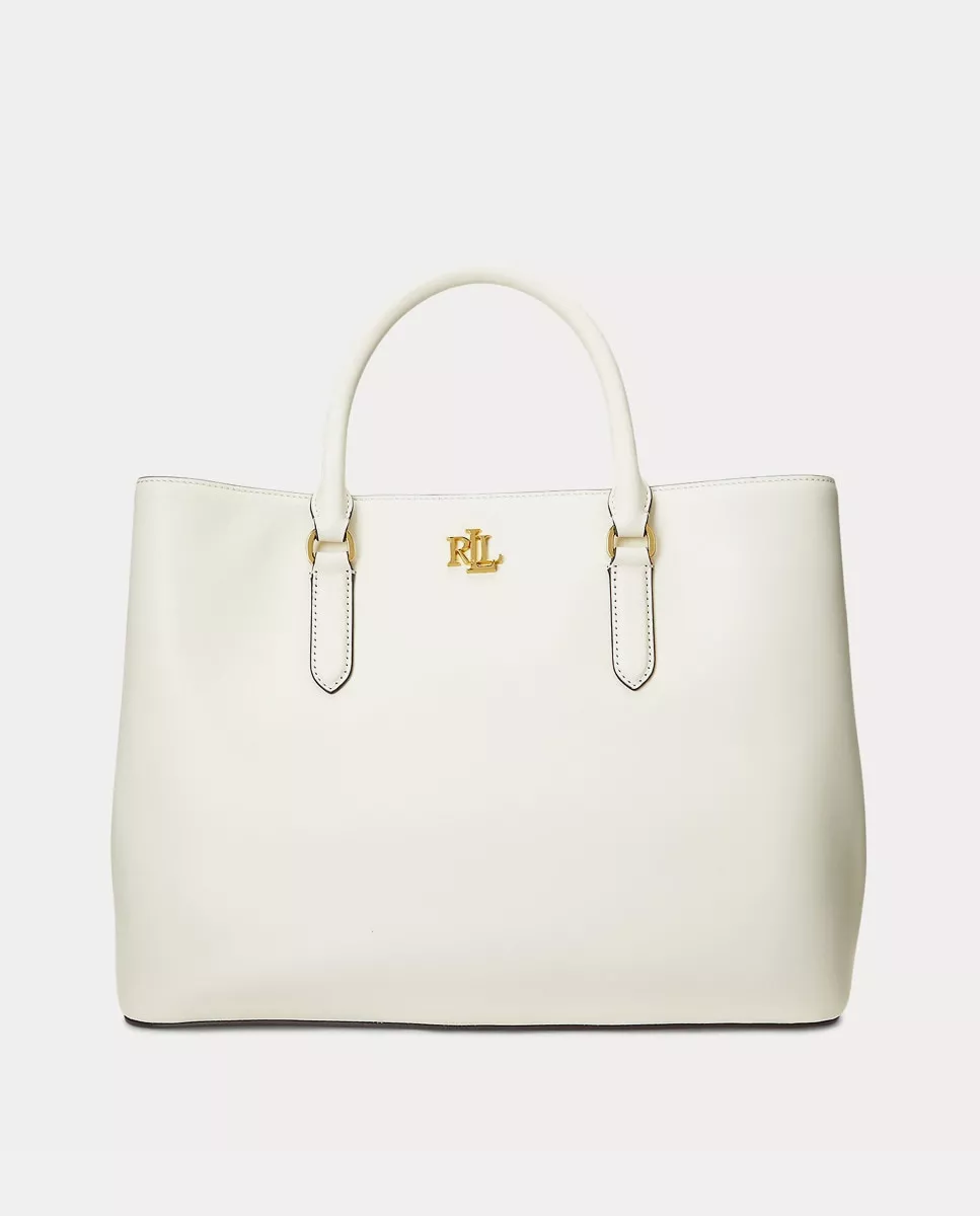 Lauren Ralph Lauren - Bolso De Mano Marcy De Piel En Natural Con Varios Compartimentos En Oferta Lauren Ralph Lauren - Bolso De Mano Marcy De Piel En Natural Con Varios Compartimentos Barato