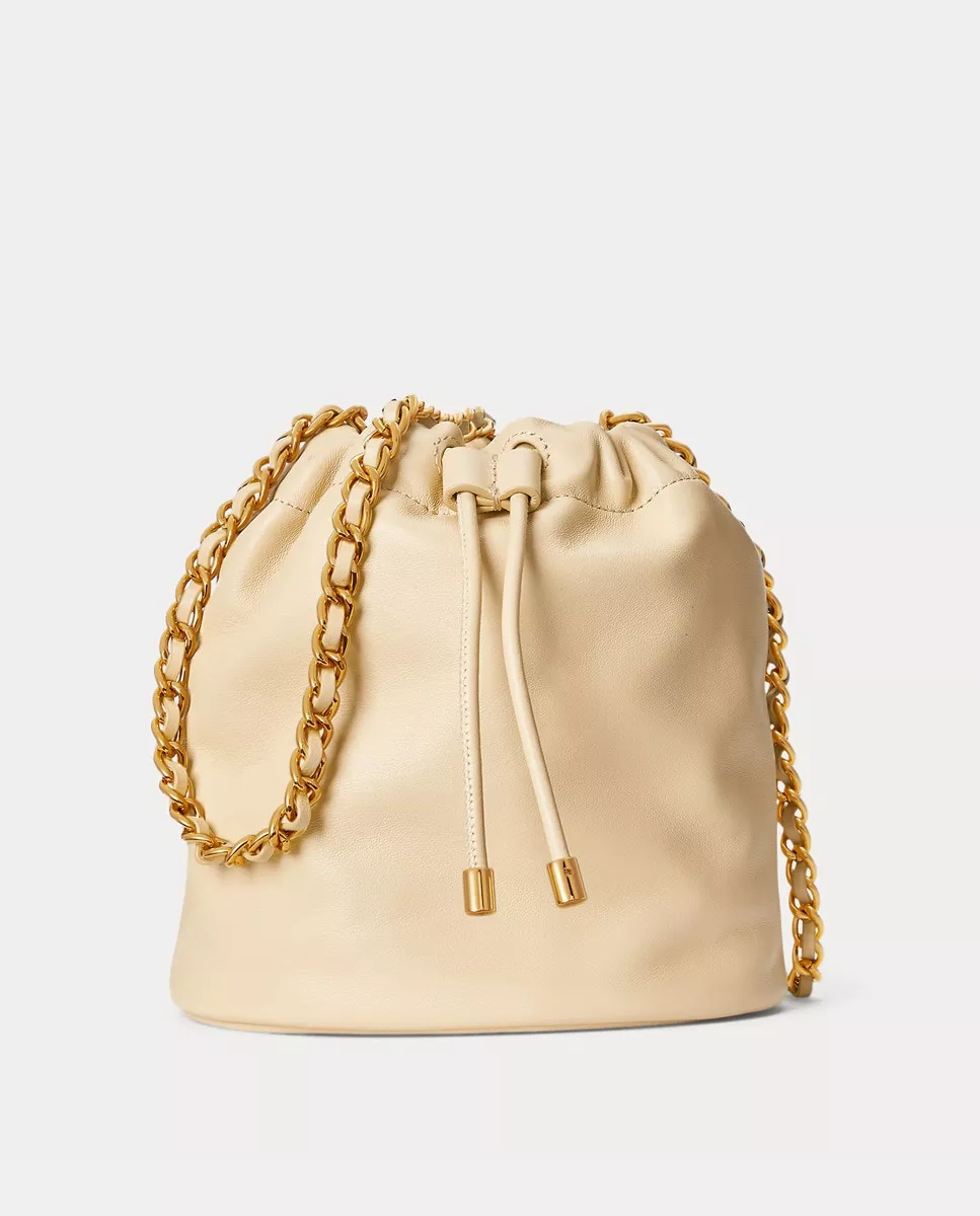 Lauren Ralph Lauren - Bolso Saco Mini De Piel En Beige Con Botón Imantado En Oferta Lauren Ralph Lauren - Bolso Saco Mini De Piel En Beige Con Botón Imantado Barato