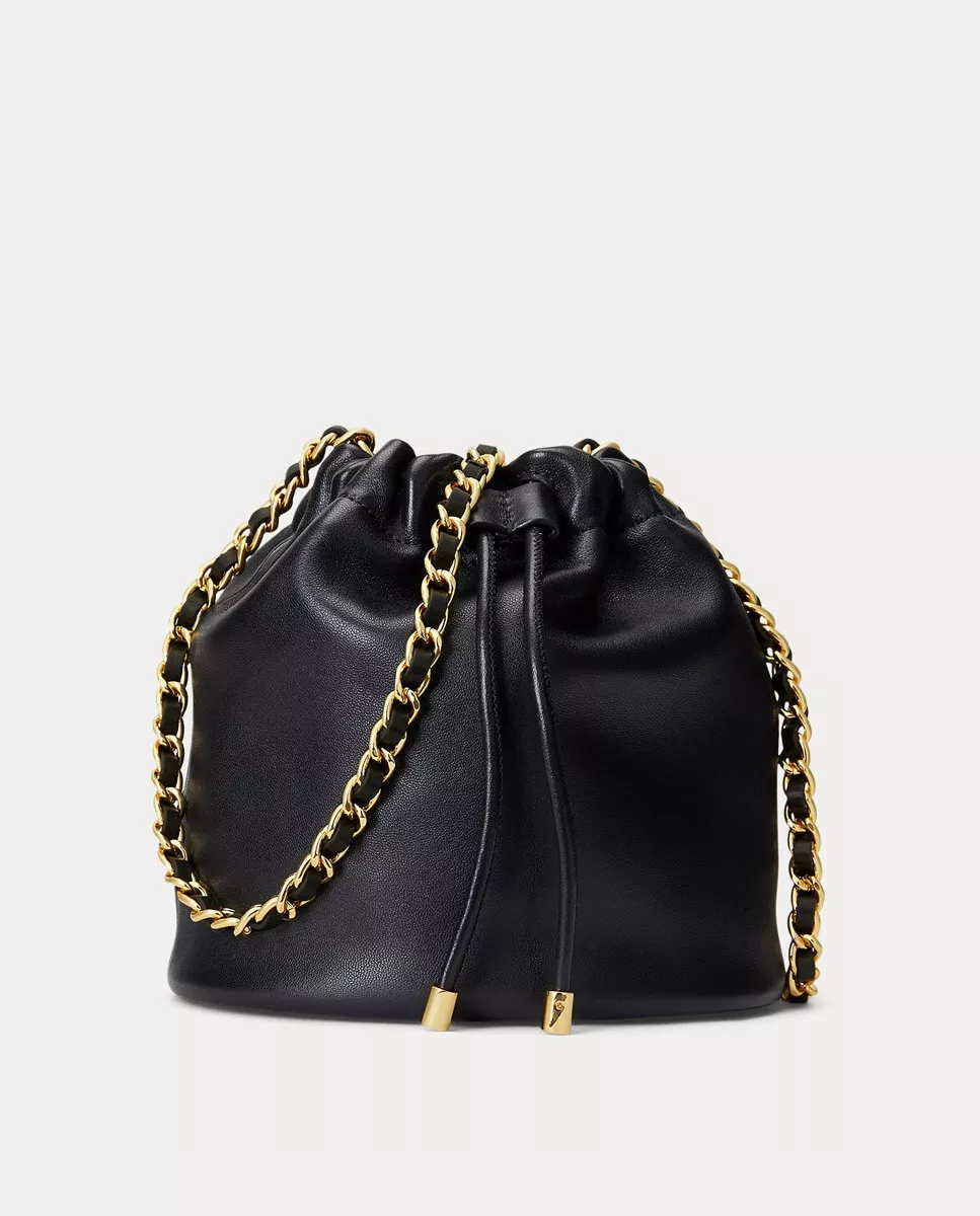 Lauren Ralph Lauren - Bolso Saco Mini De Piel En Negro Con Botón Imantado En Oferta Lauren Ralph Lauren - Bolso Saco Mini De Piel En Negro Con Botón Imantado Barato