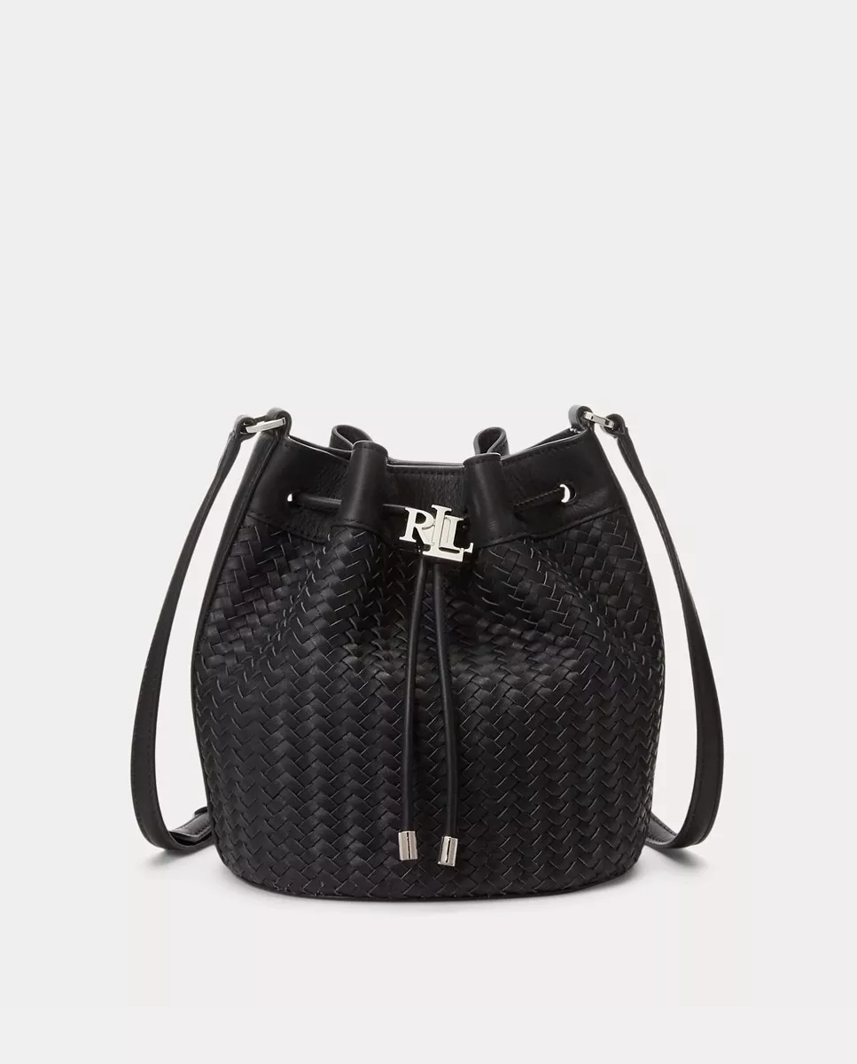 Lauren Ralph Lauren - Bolso Saco Pequeño Andie De Piel Trenzada En Negro En Oferta Lauren Ralph Lauren - Bolso Saco Pequeño Andie De Piel Trenzada En Negro Barato