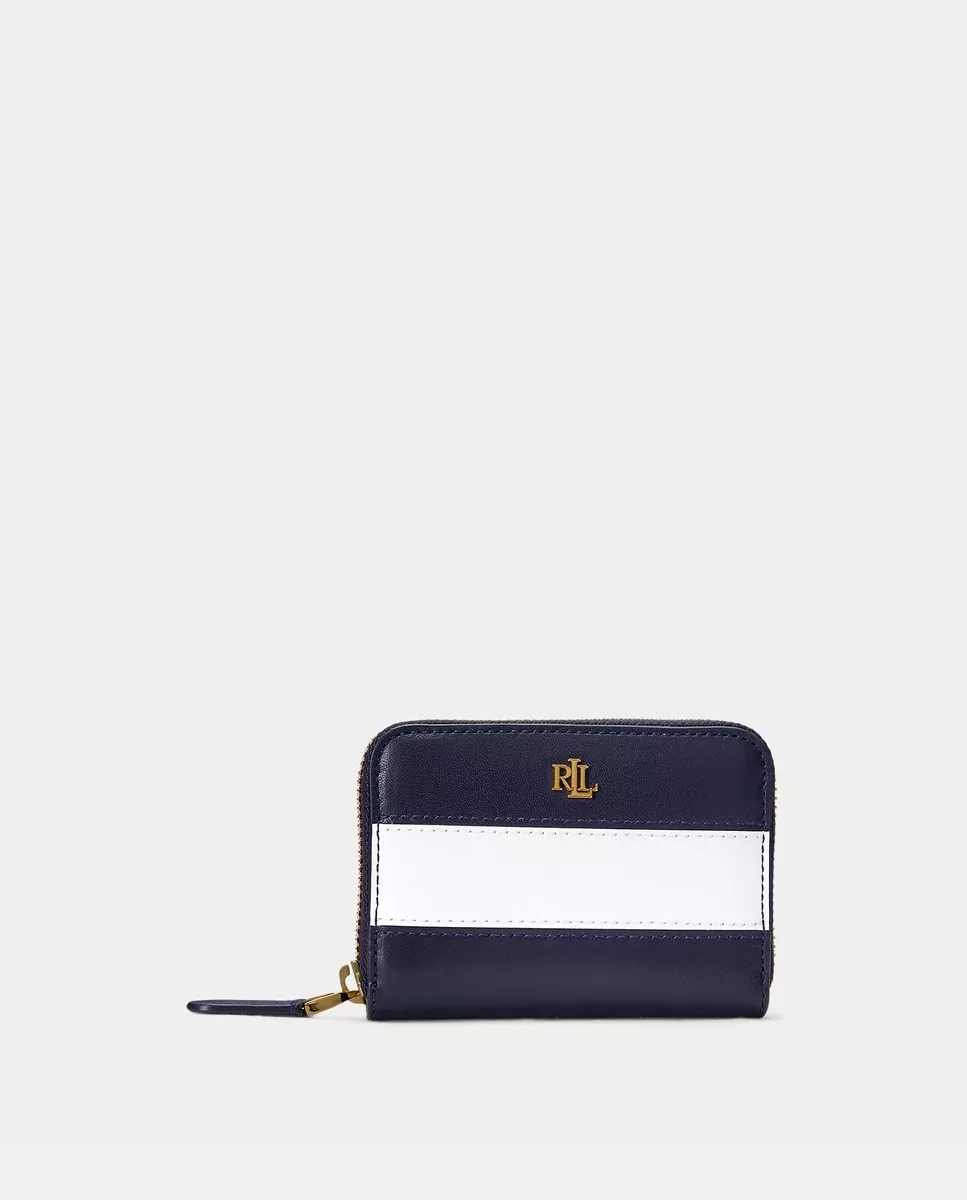 Lauren Ralph Lauren - Cartera Pequeña De Piel En Azul Marino Con Franja A Contraste barato