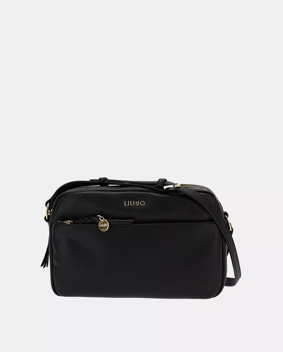 Liu Jo - Bandolera Mediana En Negro Efecto Piel Con Cremallera En Oferta Liu Jo - Bandolera Mediana En Negro Efecto Piel Con Cremallera Barato