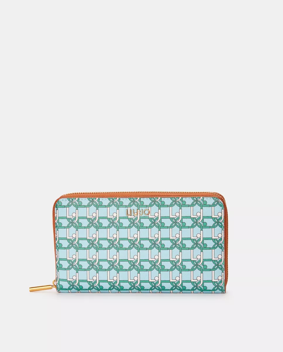 Liu Jo - Cartera Grande Con Estampado Turquesa Con Cremallera En Oferta Liu Jo - Cartera Grande Con Estampado Turquesa Con Cremallera Barato