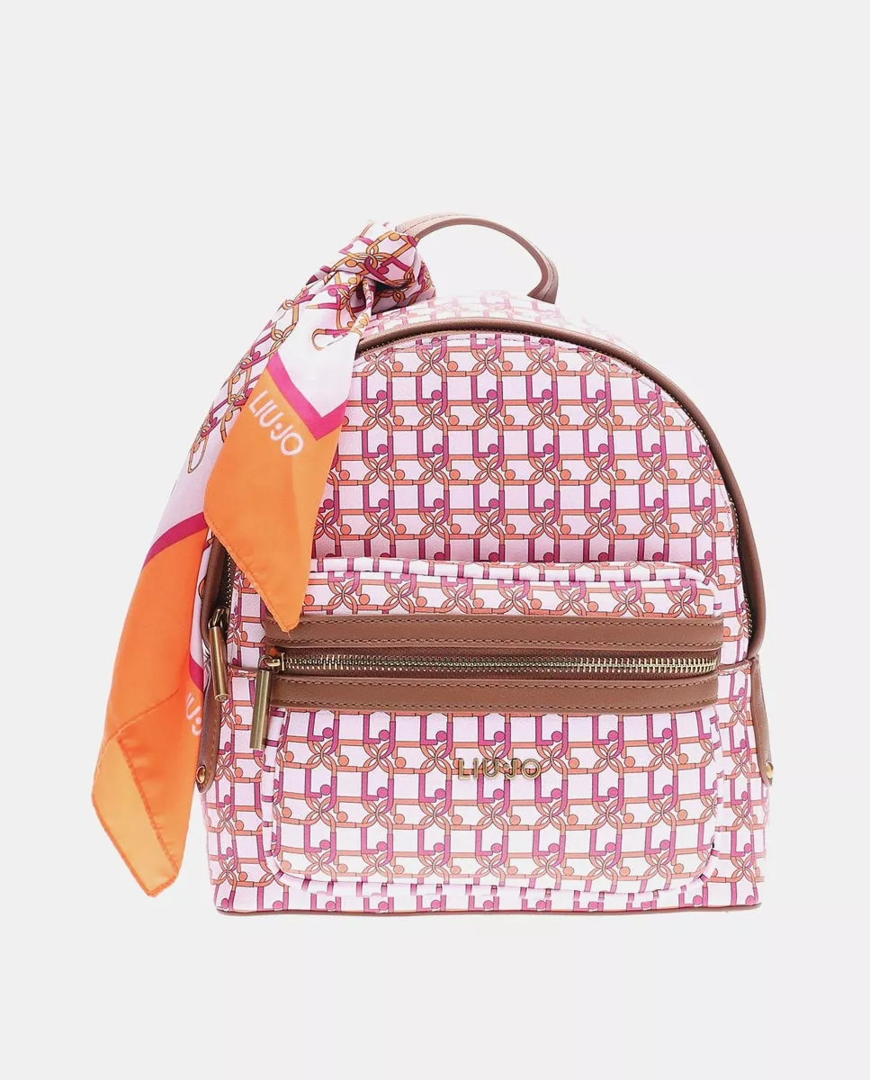 Liu Jo - Mochila En Rosa Con Print De Logos Y Pañuelo barato
