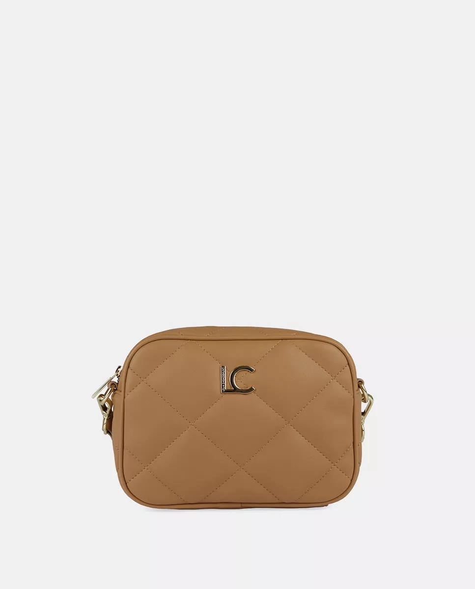 Lola Casademunt - Bandolera Pequeña Efecto Piel Acolchada En Beige Con Cremallera barato